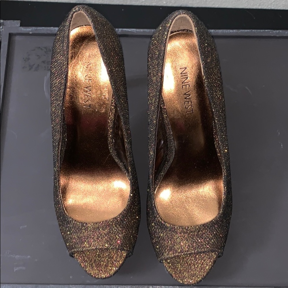 Nine West open toe glitter pumps - Picture 2 of 5